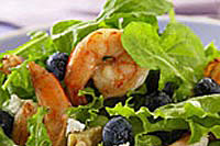 Blueberry shrimp salad with lemon vinaigrette