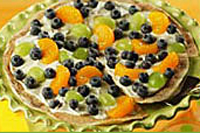 Blueberry dessert pizza